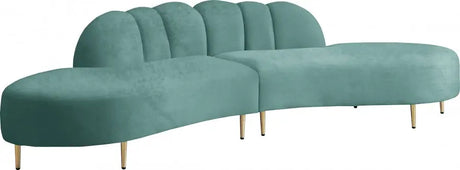 Meridian Furniture - Divine Velvet 2 Piece Sectional In Mint - 618Mint-Sectional