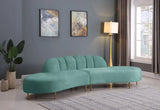 Meridian Furniture - Divine Velvet 2 Piece Sectional In Mint - 618Mint-Sectional