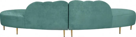 Meridian Furniture - Divine Velvet 2 Piece Sectional In Mint - 618Mint-Sectional