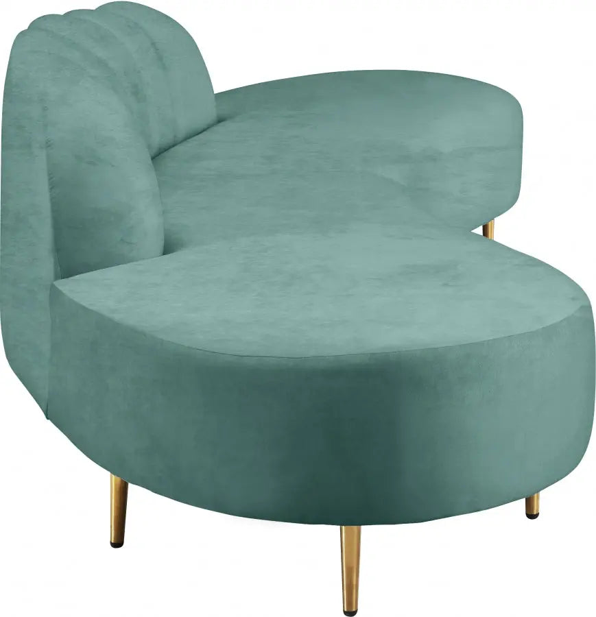 Meridian Furniture - Divine Velvet 2 Piece Sectional In Mint - 618Mint-Sectional