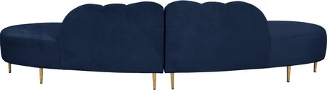 Meridian Furniture - Divine Velvet 2 Piece Sectional In Navy - 618Navy-Sectional