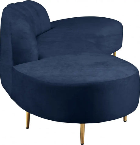 Meridian Furniture - Divine Velvet 2 Piece Sectional In Navy - 618Navy-Sectional