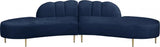 Meridian Furniture - Divine Velvet 2 Piece Sectional In Navy - 618Navy-Sectional