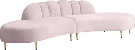 Meridian Furniture - Divine Velvet 2 Piece Sectional In Pink - 618Pink-Sectional