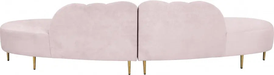 Meridian Furniture - Divine Velvet 2 Piece Sectional In Pink - 618Pink-Sectional