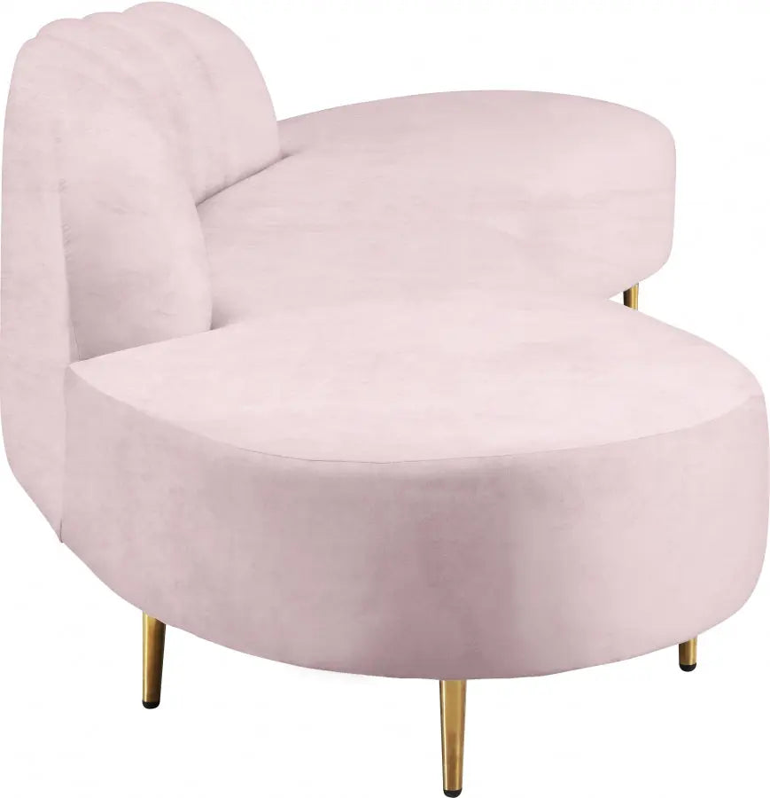 Meridian Furniture - Divine Velvet 2 Piece Sectional In Pink - 618Pink-Sectional