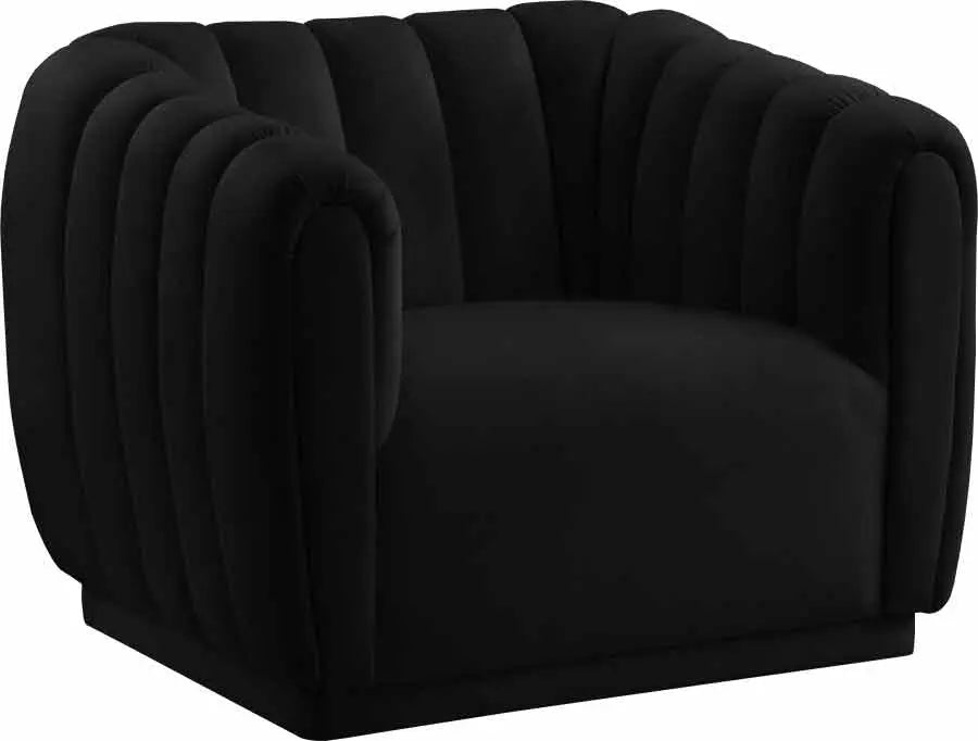 Meridian Furniture - Dixie 3 Piece Living Room Set In Black - 674Black-S-3Set