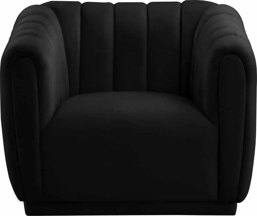 Meridian Furniture - Dixie 3 Piece Living Room Set In Black - 674Black-S-3Set