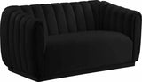 Meridian Furniture - Dixie 3 Piece Living Room Set In Black - 674Black-S-3Set