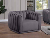 Meridian Furniture - Dixie 3 Piece Living Room Set In Grey - 674Grey-S-3Set