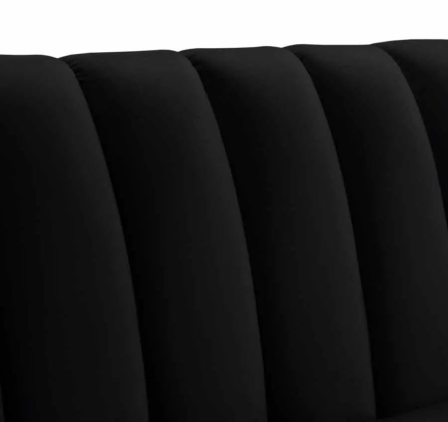 Meridian Furniture - Dixie Velvet Chair In Black - 674Black-C