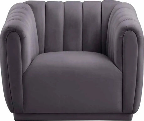 Meridian Furniture - Dixie Velvet Chair In Grey - 674Grey-C