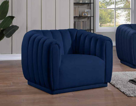 Meridian Furniture - Dixie Velvet Chair In Navy - 674Navy-C