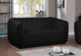 Meridian Furniture - Dixie Velvet Loveseat In Black - 674Black-L