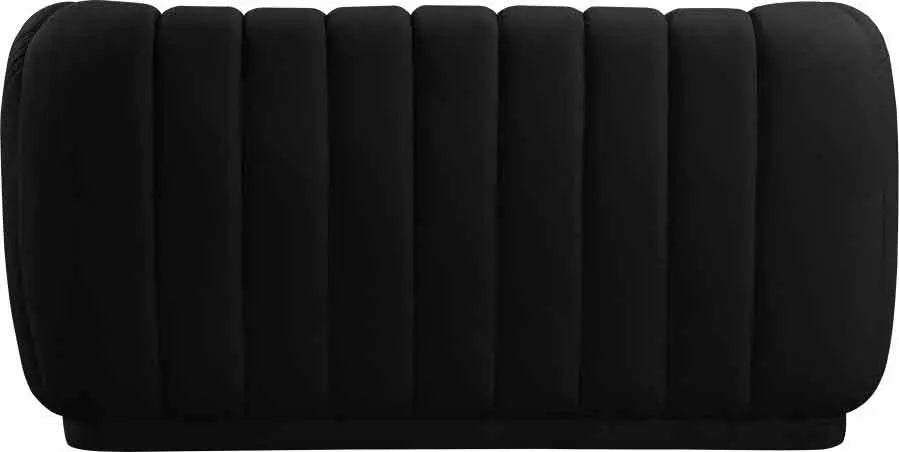 Meridian Furniture - Dixie Velvet Loveseat In Black - 674Black-L