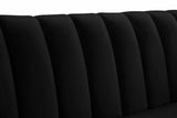 Meridian Furniture - Dixie Velvet Loveseat In Black - 674Black-L