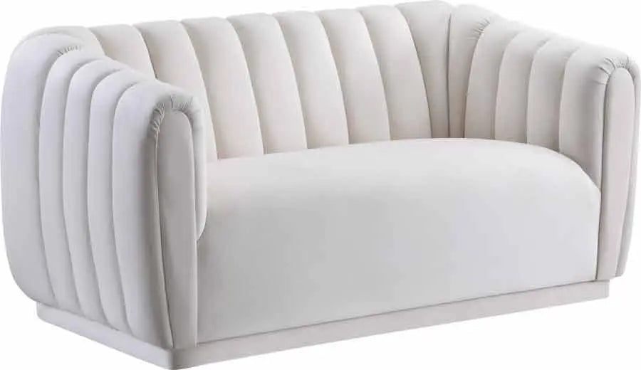 Meridian Furniture - Dixie Velvet Loveseat In Cream - 674Cream-L