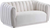 Meridian Furniture - Dixie Velvet Loveseat In Cream - 674Cream-L