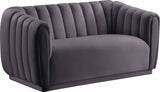 Meridian Furniture - Dixie Velvet Loveseat In Grey - 674Grey-L