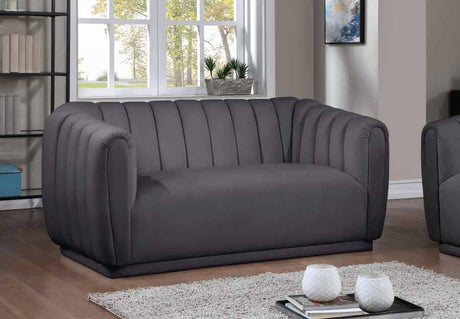 Meridian Furniture - Dixie Velvet Loveseat In Grey - 674Grey-L