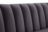 Meridian Furniture - Dixie Velvet Loveseat In Grey - 674Grey-L