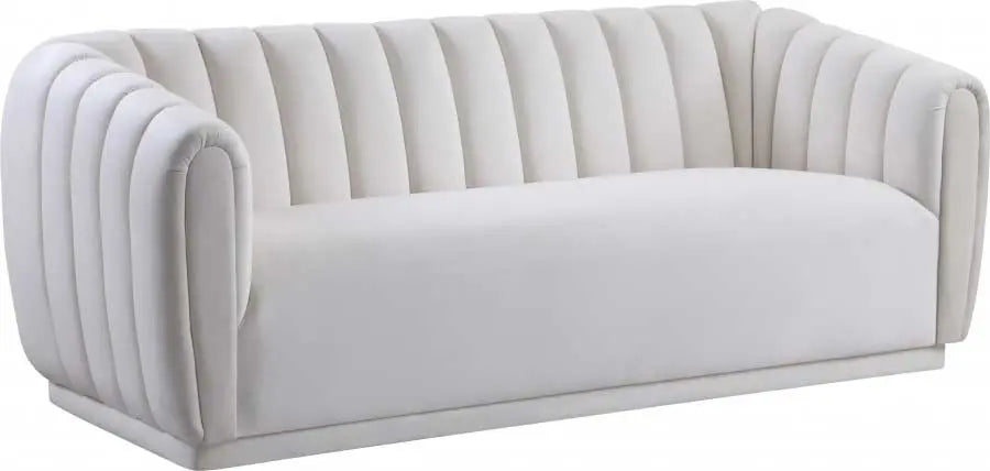 Meridian Furniture - Dixie Velvet Sofa In Cream - 674Cream-S