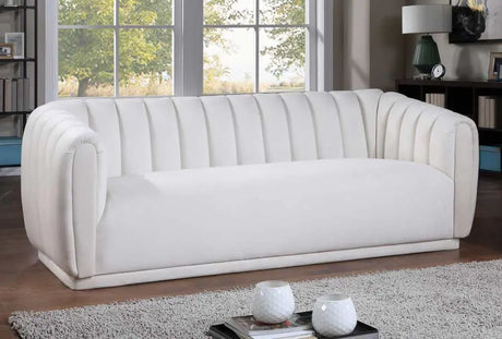 Meridian Furniture - Dixie Velvet Sofa In Cream - 674Cream-S