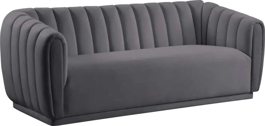 Meridian Furniture - Dixie Velvet Sofa In Grey - 674Grey-S