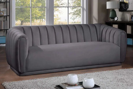 Meridian Furniture - Dixie Velvet Sofa In Grey - 674Grey-S