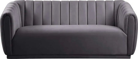 Meridian Furniture - Dixie Velvet Sofa In Grey - 674Grey-S