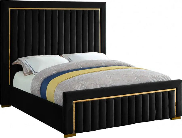 Meridian Furniture - Dolce Velvet King Bed In Black - Dolceblack-K