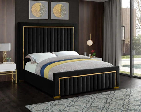 Meridian Furniture - Dolce Velvet King Bed In Black - Dolceblack-K