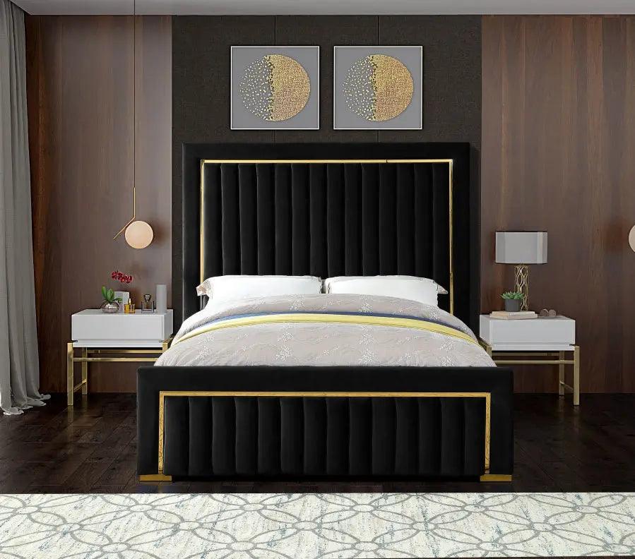 Meridian Furniture - Dolce Velvet King Bed In Black - Dolceblack-K