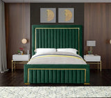 Meridian Furniture - Dolce Velvet Queen Bed In Green - Dolcegreen-Q