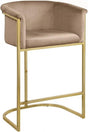Donatella Velvet Counter Stool In Beige - 700Beige-C | Meridian