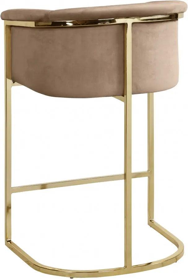 Meridian Furniture - Donatella Velvet Counter Stool In Beige - 700Beige-C