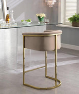 Meridian Furniture - Donatella Velvet Counter Stool In Beige - 700Beige-C