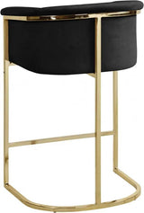 Meridian Furniture - Donatella Velvet Counter Stool In Black - 700Black-C