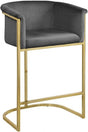 Donatella Velvet Counter Stool In Grey - 700Grey-C | Meridian
