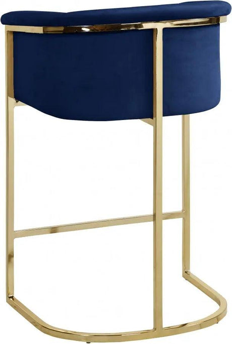 Meridian Furniture - Donatella Velvet Counter Stool In Navy - 700Navy-C