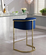 Meridian Furniture - Donatella Velvet Counter Stool In Navy - 700Navy-C