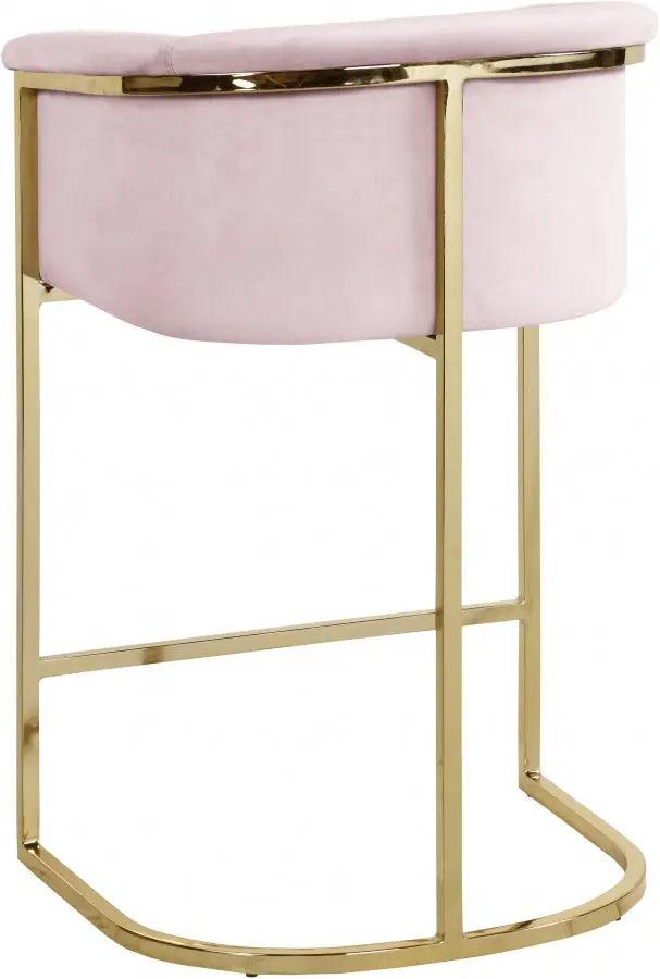 Meridian Furniture - Donatella Velvet Counter Stool In Pink - 700Pink-C