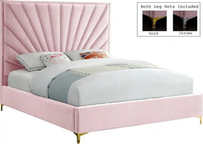 Eclipse Velvet King Bed In Pink - Eclipsepink-K | Meridian