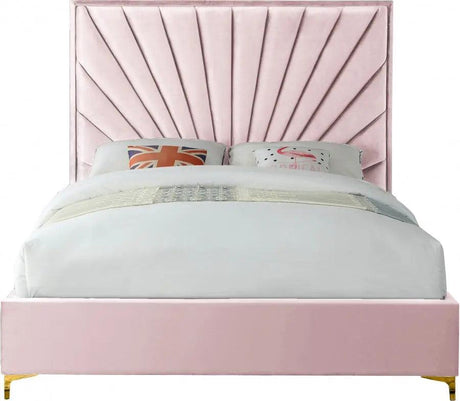 Meridian Furniture - Eclipse Velvet King Bed In Pink - Eclipsepink-K