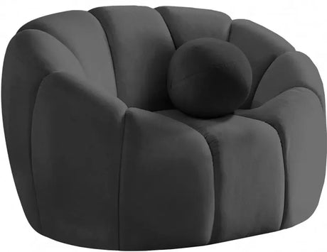 Meridian Furniture - Elijah Velvet Chair In Grey - 613Grey-C