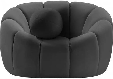 Meridian Furniture - Elijah Velvet Chair In Grey - 613Grey-C