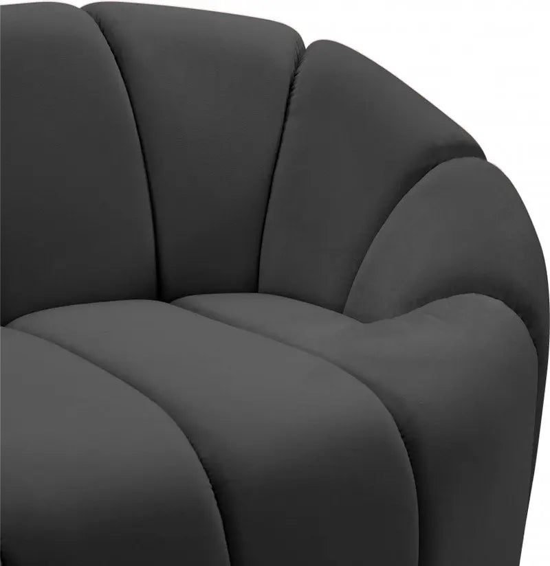 Meridian Furniture - Elijah Velvet Chair In Grey - 613Grey-C