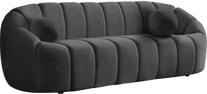 Meridian Furniture - Elijah Velvet Sofa In Grey - 613Grey-S