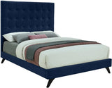 Meridian Furniture - Elly Velvet King Bed In Navy - Ellynavy-K