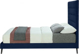 Meridian Furniture - Elly Velvet King Bed In Navy - Ellynavy-K